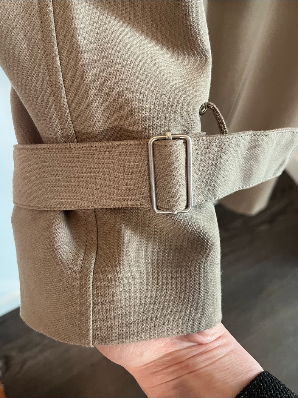 Oak and Fort, Womens Double-Breasted Trench Coat - Taupe - Picture 4 of 4